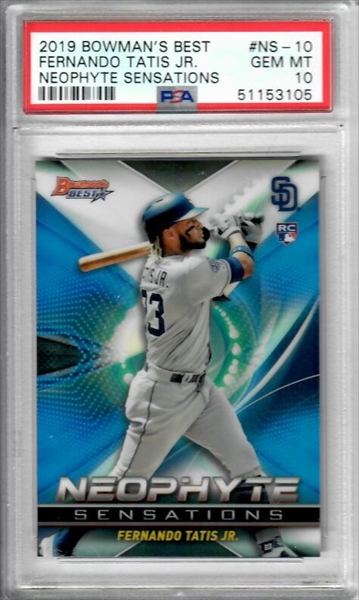 Fernando Tatis Jr 2019 Bowman's Best Foundations Blue Autograph Rookie Card  /150 #FFA-FTJ BGS 9.5