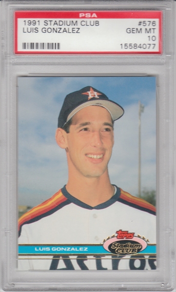 1991 TOPPS STADIUM CLUB # 576 LUIS GONZALEZ ROOKIE