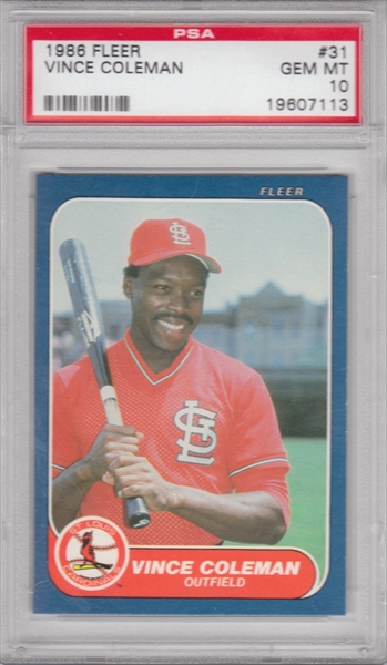 1986 Fleer Vince Coleman