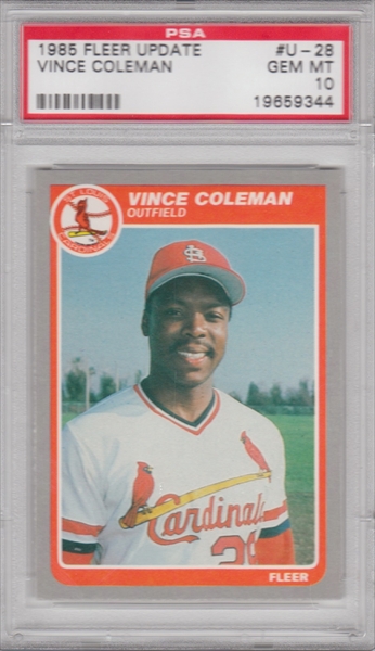 1986 Fleer Vince Coleman Rookie Card Cardinals # 31