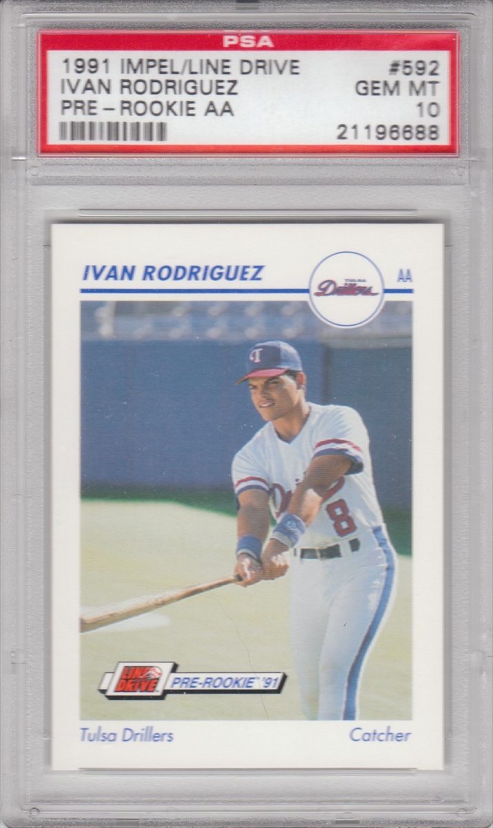 Ivan Rodriguez Rookie Card 1991 Bowman #272 PSA 9