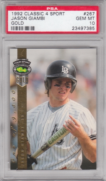 Sold at Auction: Rookie Graded Gem Mint 10 - Jason Giambi 1994 Ted