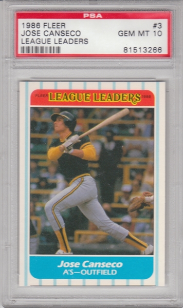 PSA Set Registry Showcase: DHaar Jose Canseco Master Rookie Set