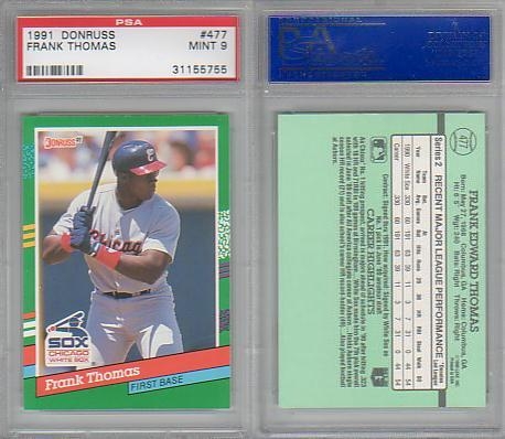 1991 Donruss Frank Thomas Rookie Error Card No. 477