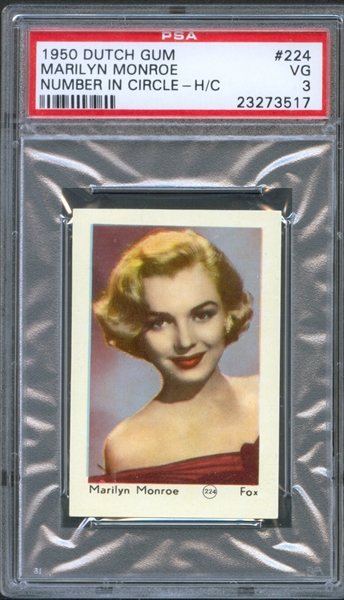 Lot of (2) 1956 NMMM Marilyn Monroe Playing Cards with 2 & 4 of Clubs (PSA  9)