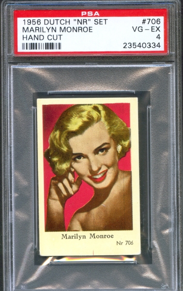 Lot of (2) 1956 NMMM Marilyn Monroe Playing Cards with 2 & 4 of Clubs (PSA  9)