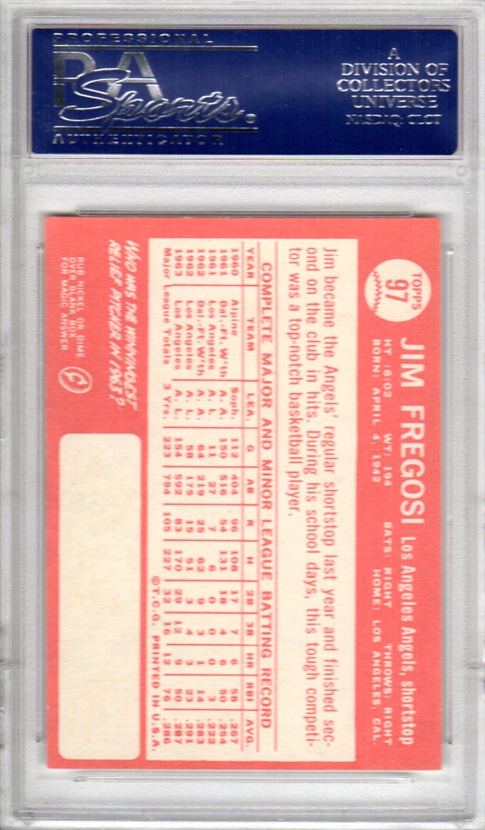  1964 Topps # 97 Jim Fregosi Los Angeles Angels