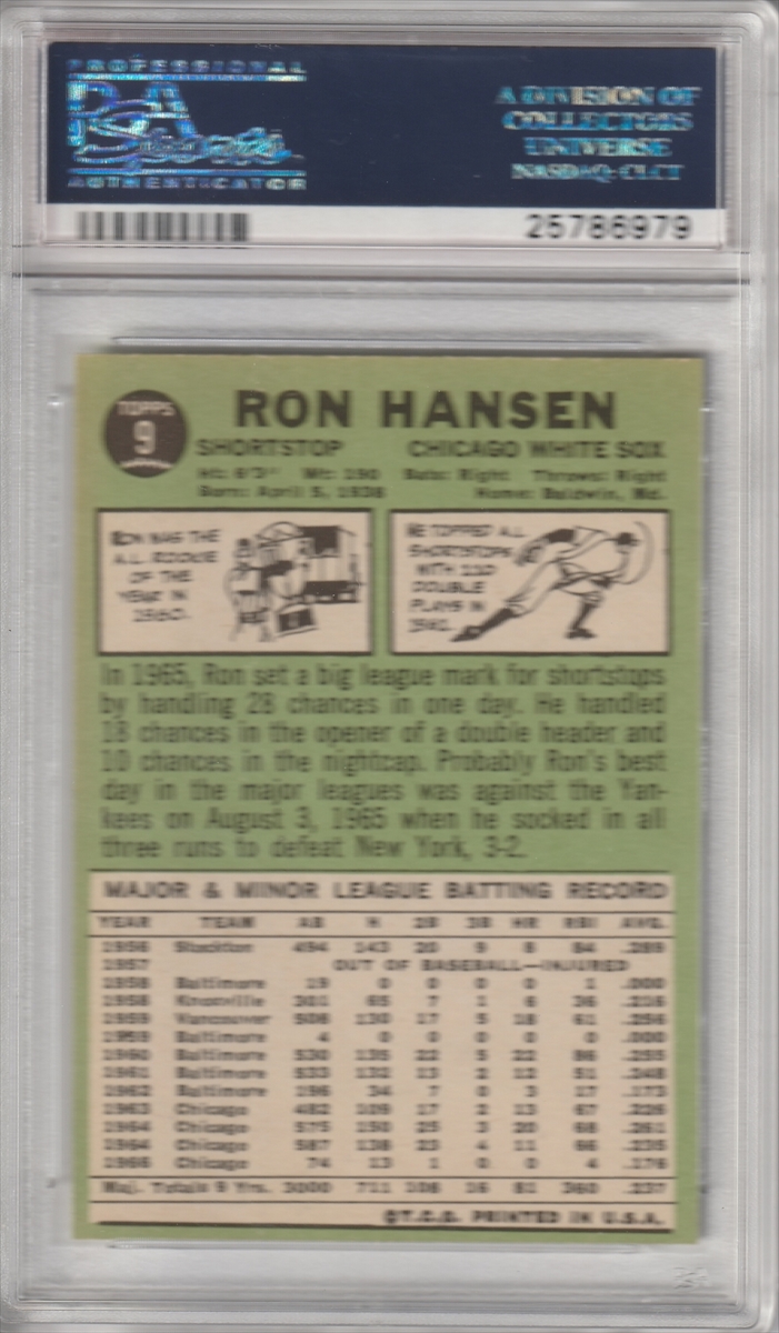  1967 Topps # 9 Ron Hansen Chicago White Sox (Baseball