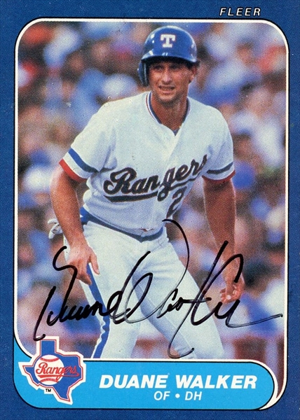 Mitch Williams autographed baseball card (Texas Rangers) 1986