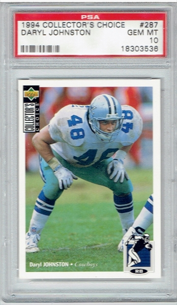 : Daryl Johnston - Cowboys 1991 Score Pinnacle NFL