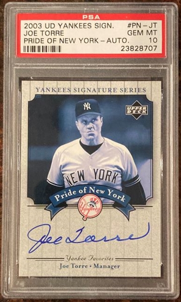 Joe Torre New York Yankees Autographed 2003 Upper Deck