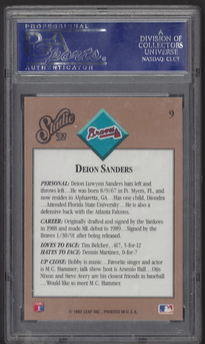  1992 Topps # 645 Deion Sanders Atlanta Braves