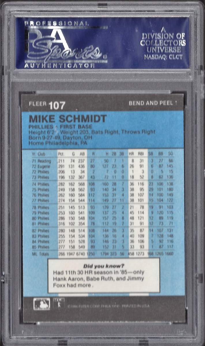 Baseball - Mike Schmidt Master Set: Jeff's Mike Schmidt Master Set Set  Image Gallery