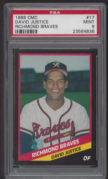 PSA 10 MINT BASEBALL CARD 1990 TOPPS TRADED DAVID JUSTICE ROOKIE