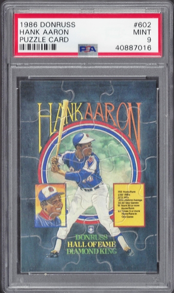 Hank Aaron baseball card (Atlanta Braves) 1986 Donruss Hall of