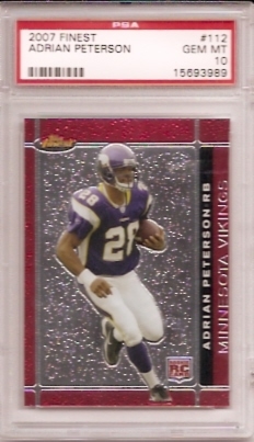 Autographed 2008 Topps Minnesota Vikings: Adrian Peterson 