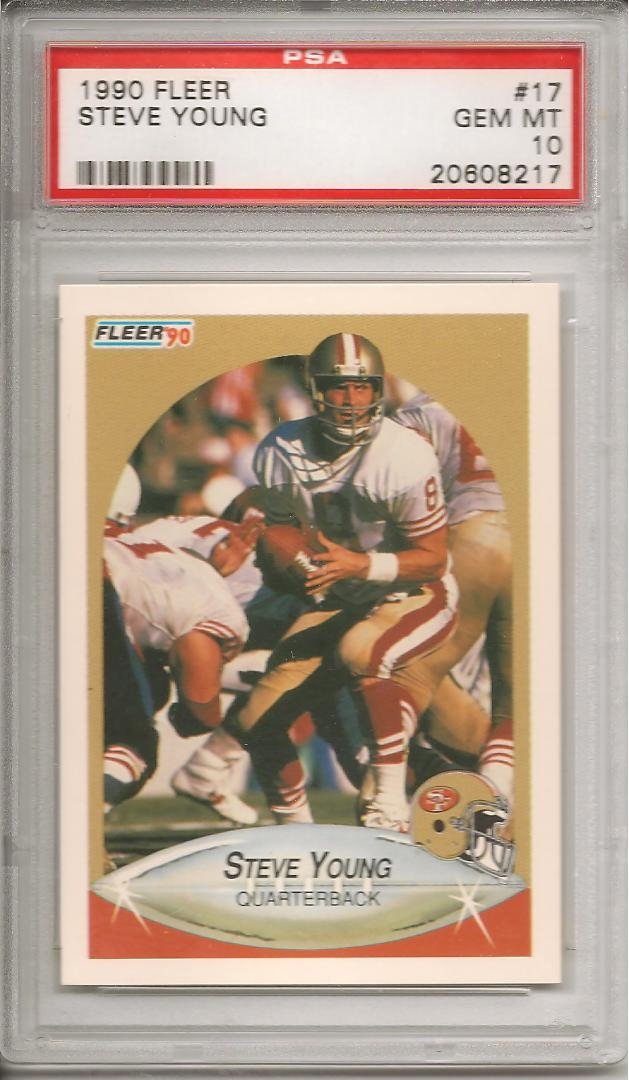 Steve Young 2021 Panini Mosaic Fusion Rouge Jaune Carte signée #299 Auto  PSA 10