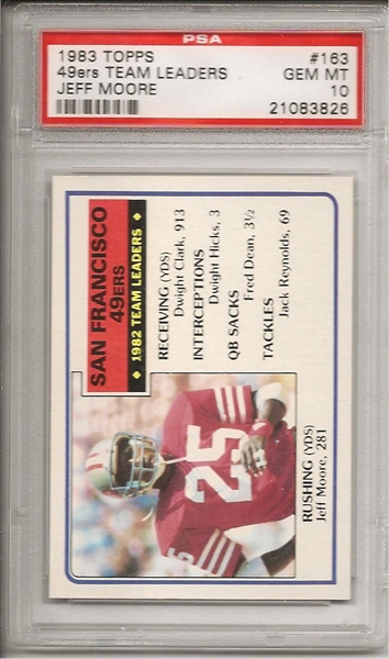 PSA Set Registry Showcase: San Francisco 49ers Fleer Team Action