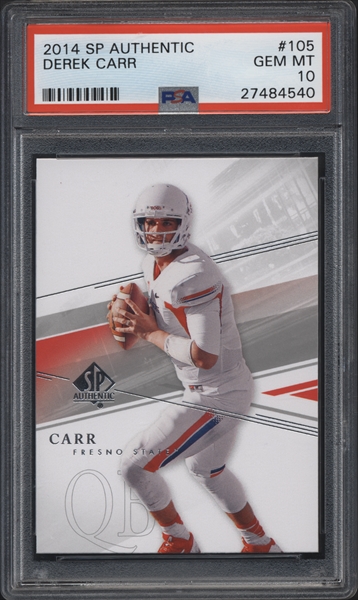 2014 SP Authentic Canvas Collection Autograph #C-45 Derek Carr PSA