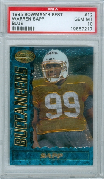 191 Warren Sapp RC - 1995 Metal Football Cards (Star) Graded BGS Auto