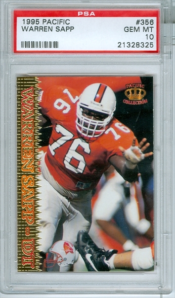 191 Warren Sapp RC - 1995 Metal Football Cards (Star) Graded BGS Auto