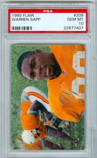 Warren Sapp 1995 Upper Deck Autograph Rookie Card #12 PSA/DNA (Orange)