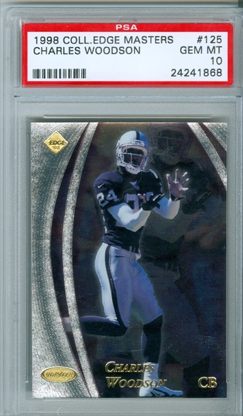 CHARLES WOODSON Rookie! 1998 COLLECTOR'S EDGE Masters