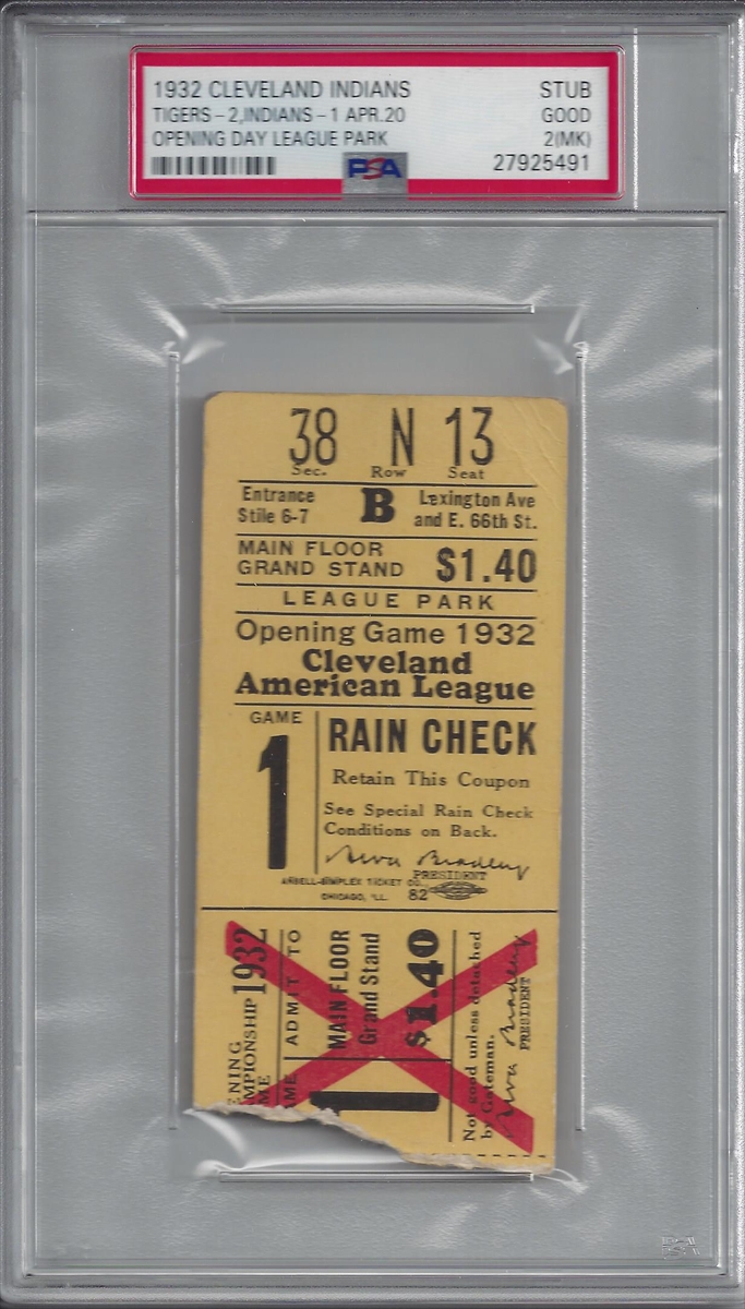 Opening Day Ticket Stubs