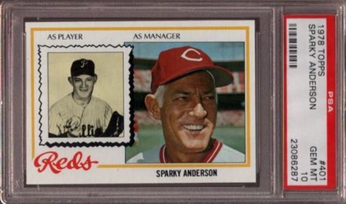 1978 Topps 401 Sparky Anderson HOF Manager Cincinnati Reds 