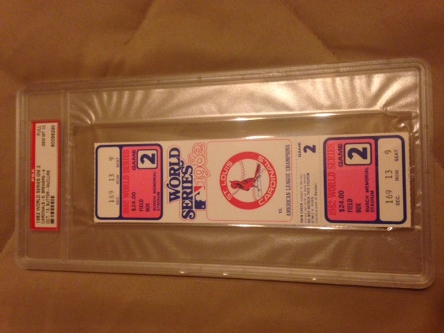 St. Louis Cardinals 1982 World Series Game 1 Ticket Stub From 