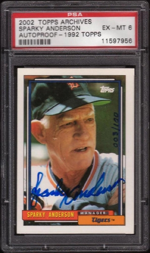 Alan Trammell 2001 Fleer Greats Of The Game Certified Autographed Card  Tigers