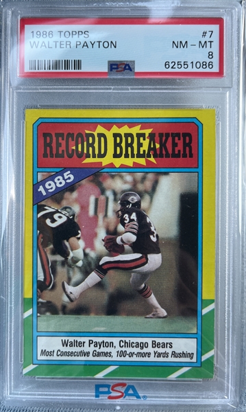 1986 Topps Super Bowl XX, Bears vs Patriots, PSA 7, NM!