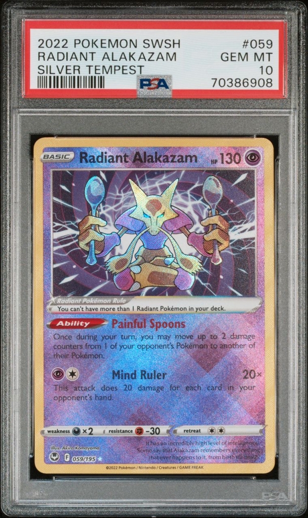 Silver Tempest - Pokémon - Graded Card Radiant Alakazam - 059/195 - UCG 10  - from newest set! - 2022 - Catawiki