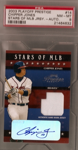 Chipper Jones 2004 Playoff Prestige Stars of MLB Game Worn Jersey