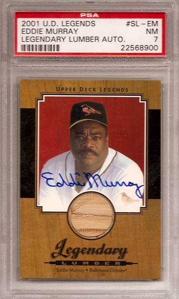 Eddie Murray Signed 2001 Upper Deck Legendary Lumber Baseball Card