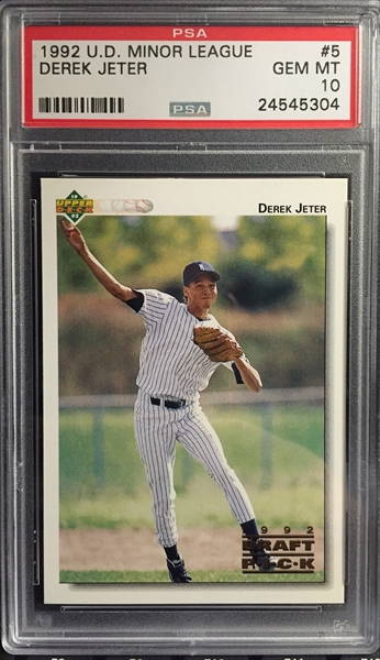 1997 COLUMBUS CLIPPERS 20TH ANNIVERSARY DEREK JETER PSA 9 MINT YANKEES