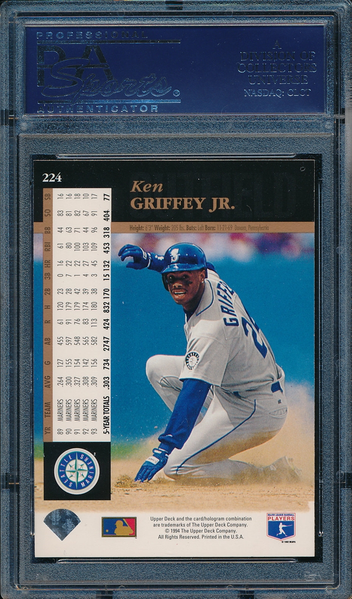 1994 Upper Deck Series One Team JUMBO Ken Griffey Jr. - Mariners