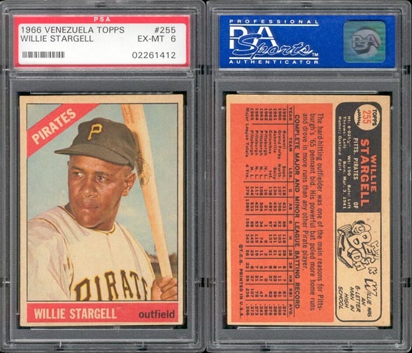 1966 Topps # 255 Willie Stargell Pittsburgh Pirates (Baseball Card) EX  Pirates