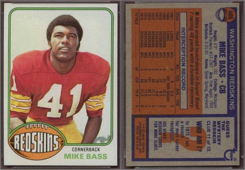 Football, 1976 Topps Washington Redskins Published Set: 1976 Burgundy and  Gold