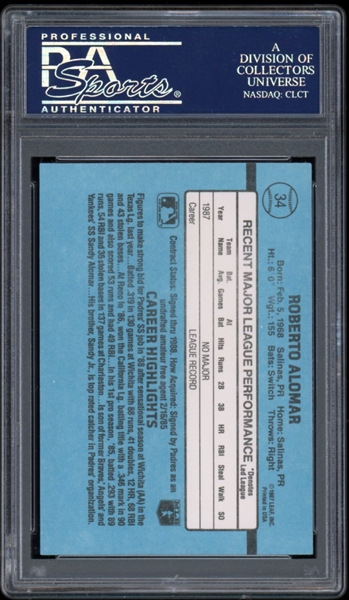 Roberto Alomar Donruss # 34 Rookie (JAS) Roberto Alomar Donruss # 34 Rookie (JAS)