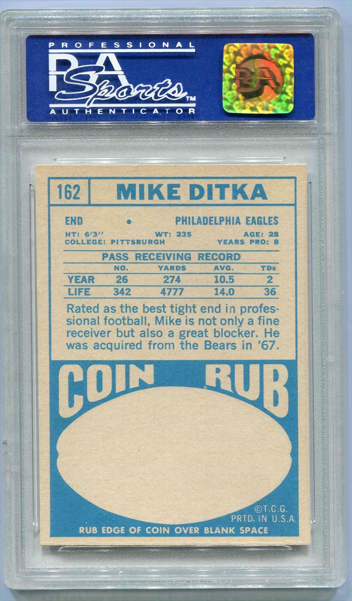 : 1968 Topps # 162 Mike Ditka Philadelphia Eagles (Football Card)  NM/MT Eagles Pittsburgh : Collectibles & Fine Art