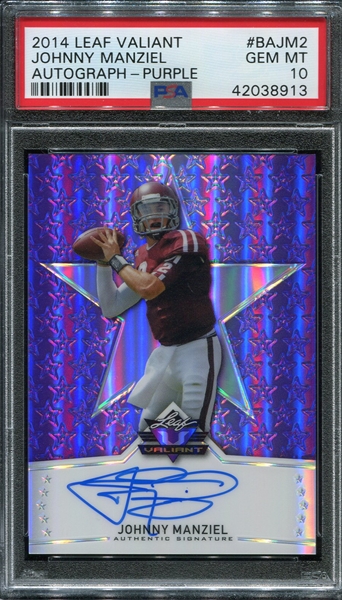 Johnny Manziel Johnny Football Autographed 2014 Leaf Draft Rookie Ca