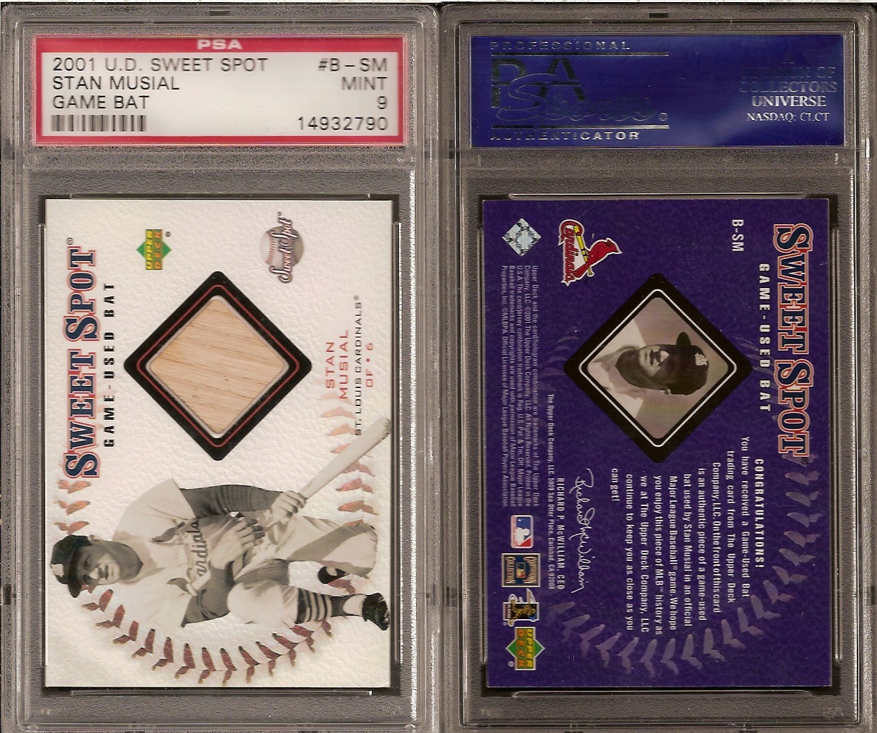 Alex Rodriguez 2001 Upper Deck Game-Used Bat Card