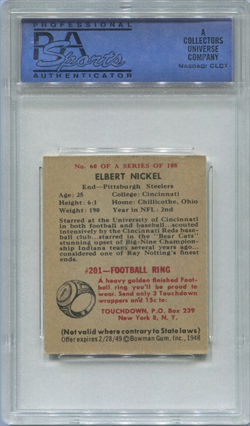 : 1961 Fleer # 49 Clarence Peaks Philadelphia Eagles