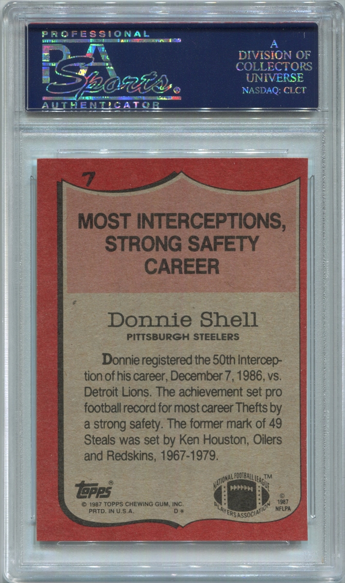 Donnie Shell Police Card Pittsburgh Steelers