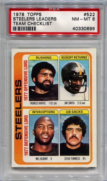 : 1982 Topps # 202 Steelers Leaders Franco Harris/Mel