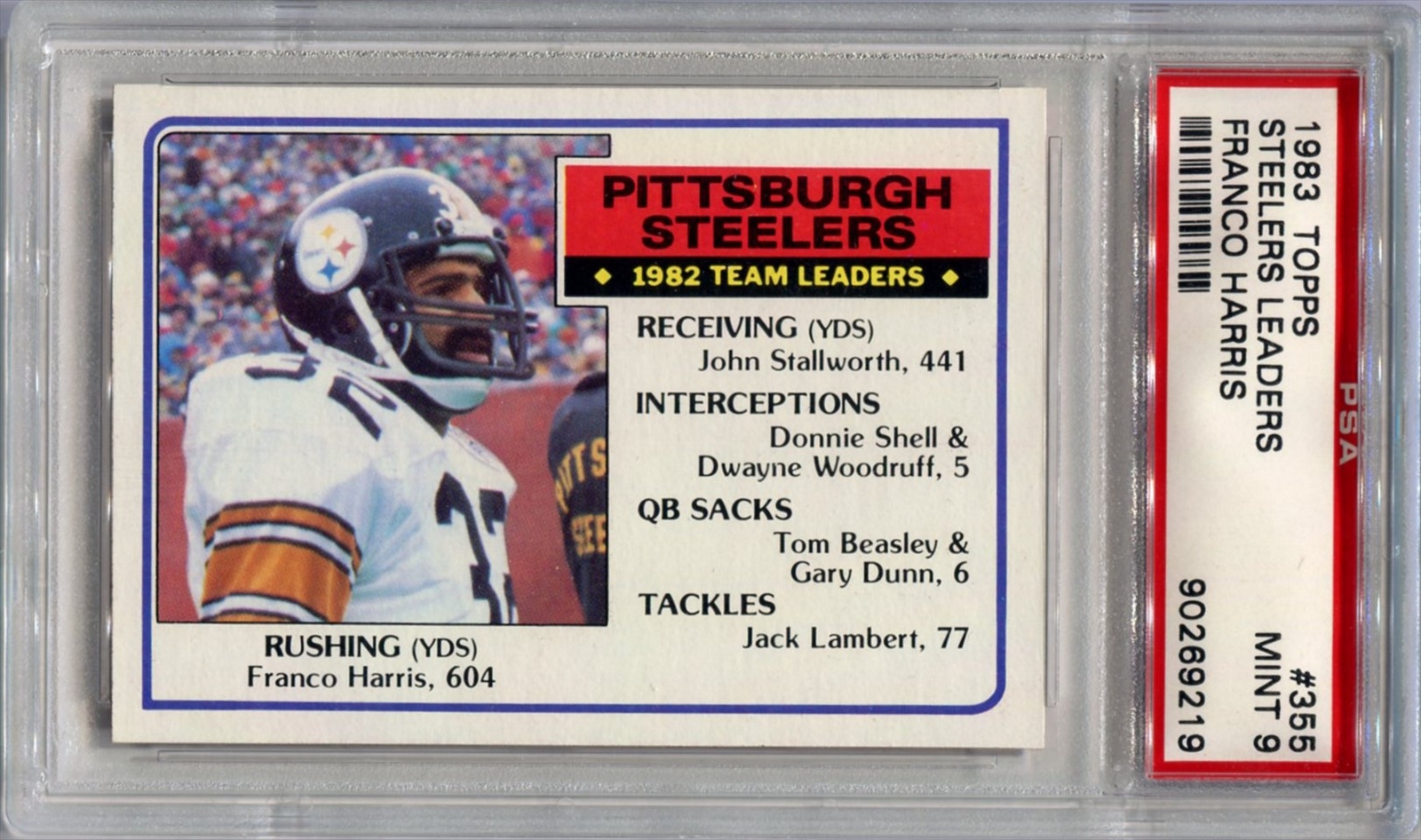 1982 Topps Pittsburgh Steelers Team Set