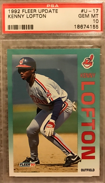 1992 TOPPS STADIUM CLUB KENNY LOFTON BASEBALL CARD # 695 ROOKIE