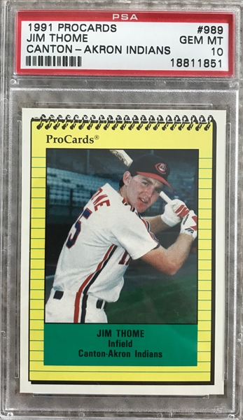 1991 Procards Tomorrow's Heroes 50 Jim Thome Rookie Card 