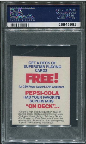 1978 Pepsi Cola Superstars Hand Cut JOHNNY BENCH PSA 10 